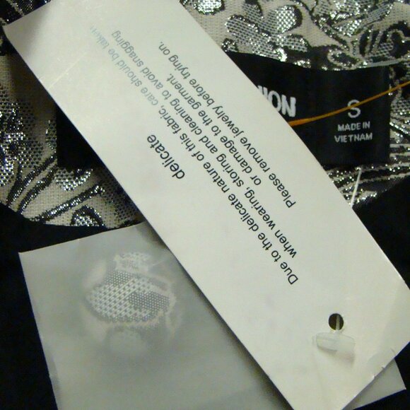 2pcs jacket pants gabrielle union new york company metallic wide leg 6 size S - Picture 6 of 7